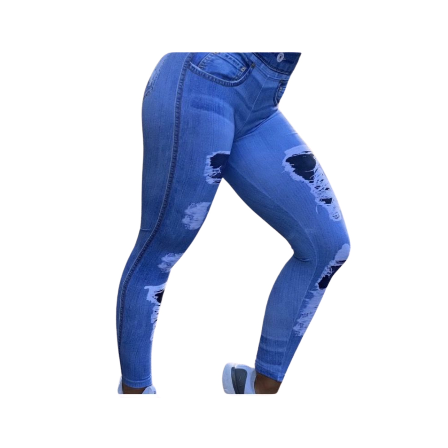 Distressed Blue Leggings - One Size (Fits 0-12 US)