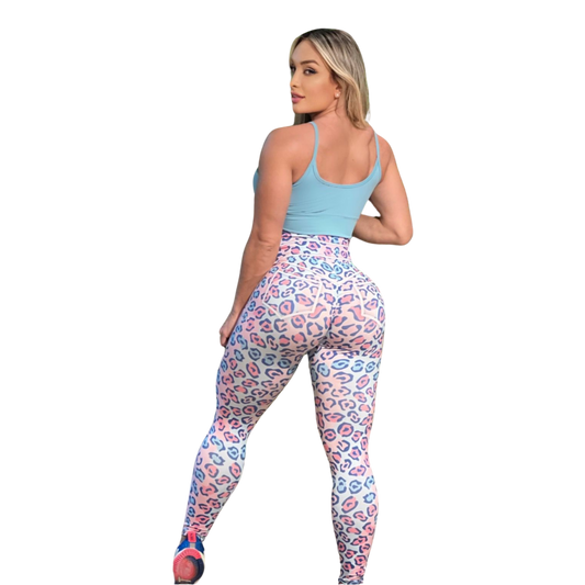 Pink Leopard Leggings - - One Size (Fits 0-12 US)